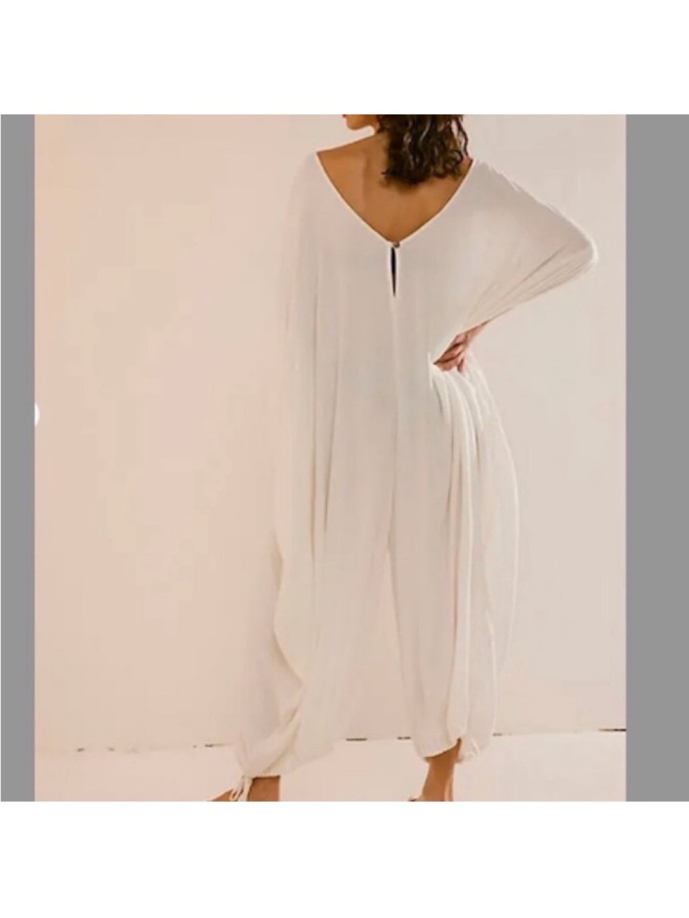 Free People Medium Onesie Milo One-Piece Romper Onesie Linen Blend in Ivory - Picture 4 of 13